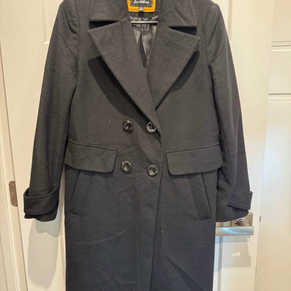 Women's Black Double-Breasted Coat